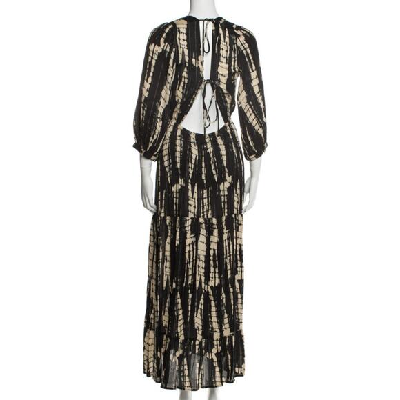 Ba&sh Kezia Lady Black Tie Dye Open Back Tiered Maxi Dress 1 S - Picture 8 of 12
